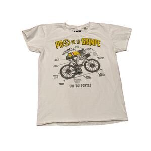 Pro cycling tshirt short sleeve Unisex Small White Organic Cotton Tour de France